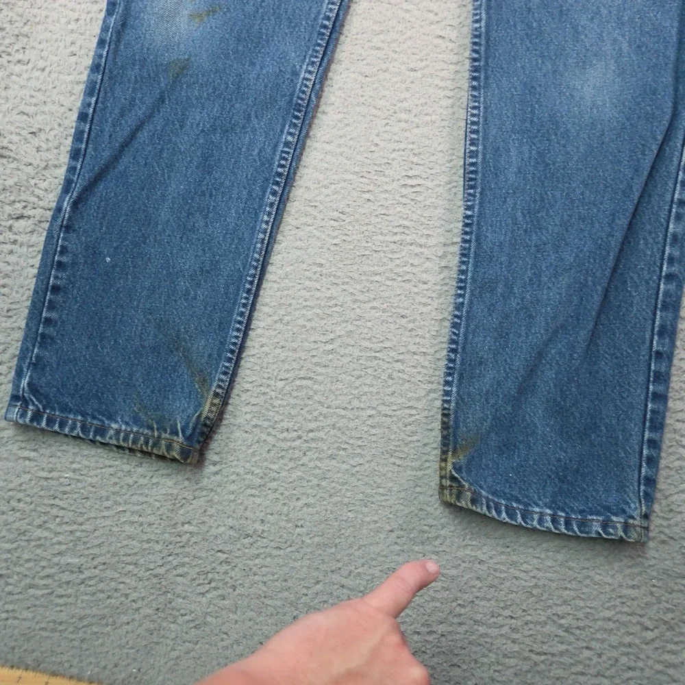 VTG Levis 505 Jeans Mens 33x32 USA Made Orange Tab 90s Grunge Distressed Denim